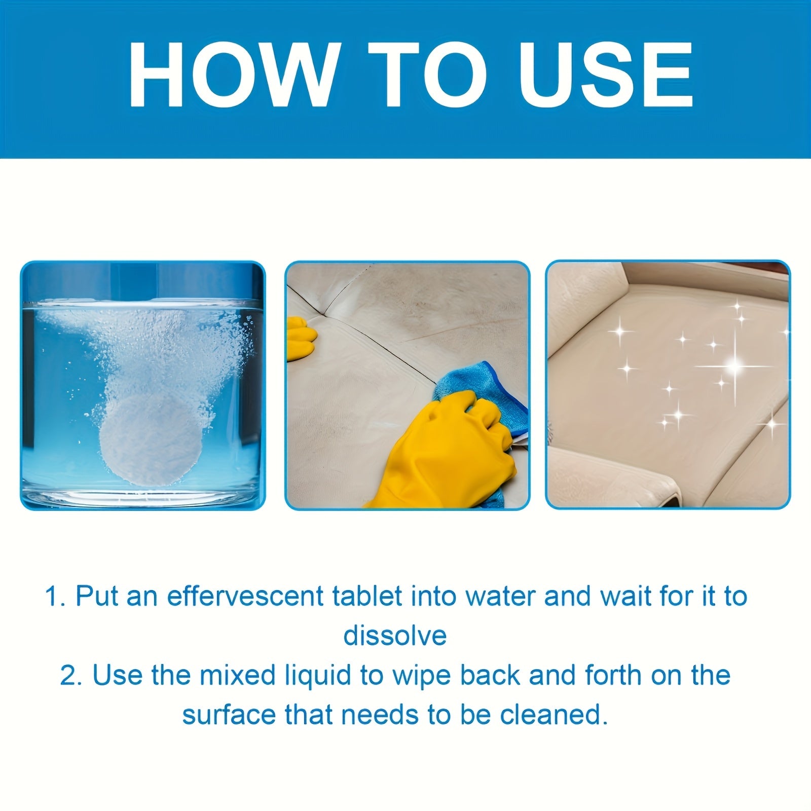 20 Pack Fabric Cleaner Tablets with Citric Acid for Upholstery and Couch Deep Cleaning