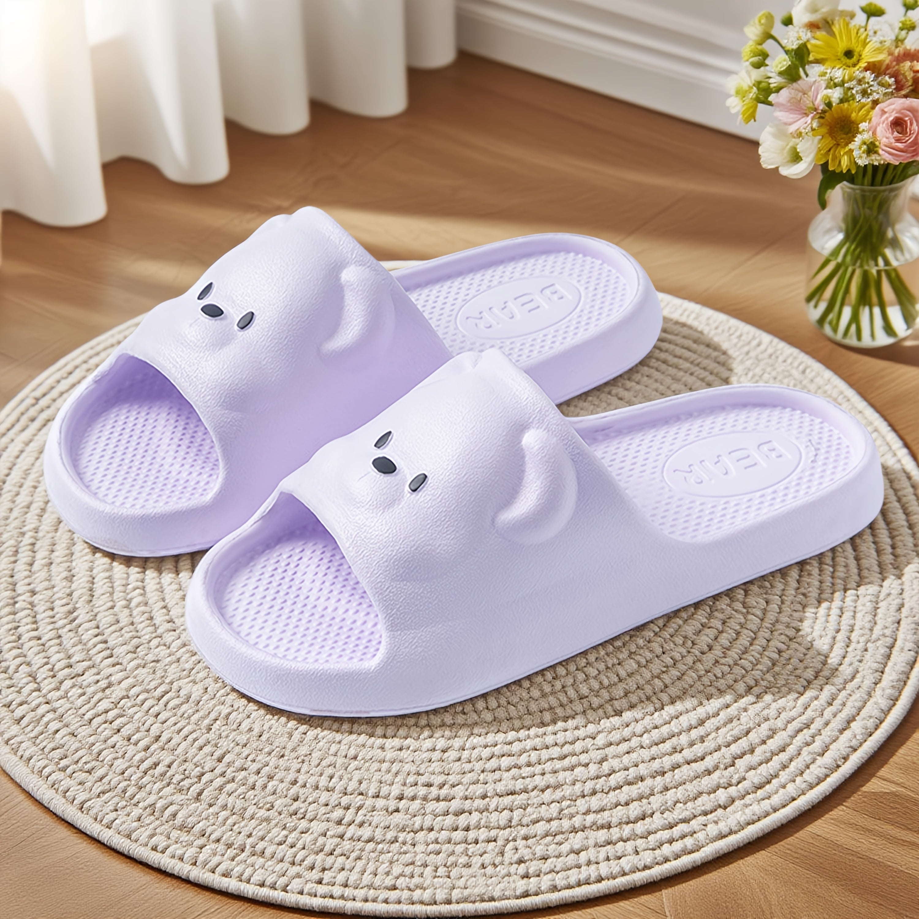 Ayollar uchun yopiladigan ichki va tashqi uy poyabzallari, pastel pushti, yashil va ko'k rangli yostiqlangan EVA uy poyabzal