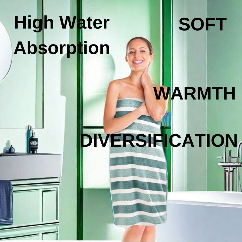 Toalla de poliéster de secado rápido, suave, de color beige claro con rayas para autocaravana, baño, hogar