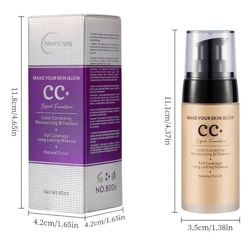 45ml Waterproof Matte CC Foundation with Brightening, Isolating, and Breathable Coverage