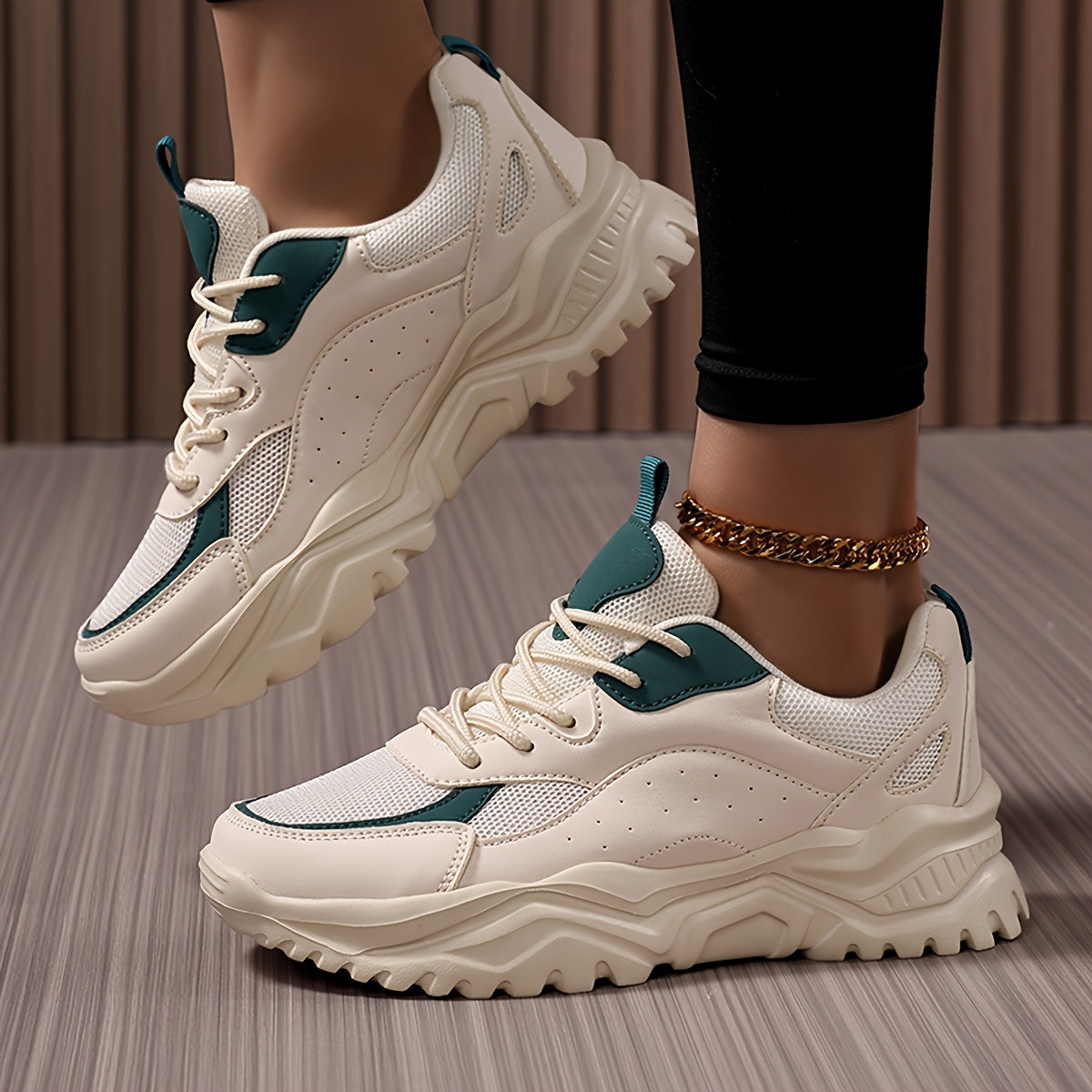 Women Casual Dad Shoes Versatile High Aesthetic Comfort Black