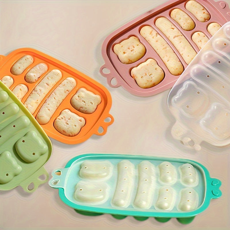 Silicone Food Mold Set for Sausages and Food Storage Square Containers with Flip Top Lid