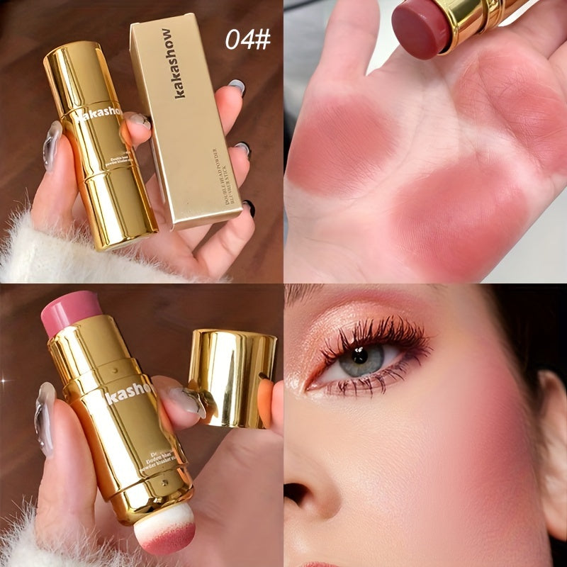 Женский водостойкий двухсторонний румяна-стик с матовым финишем, наслоение покрытия, оранжевый, розовый, красный