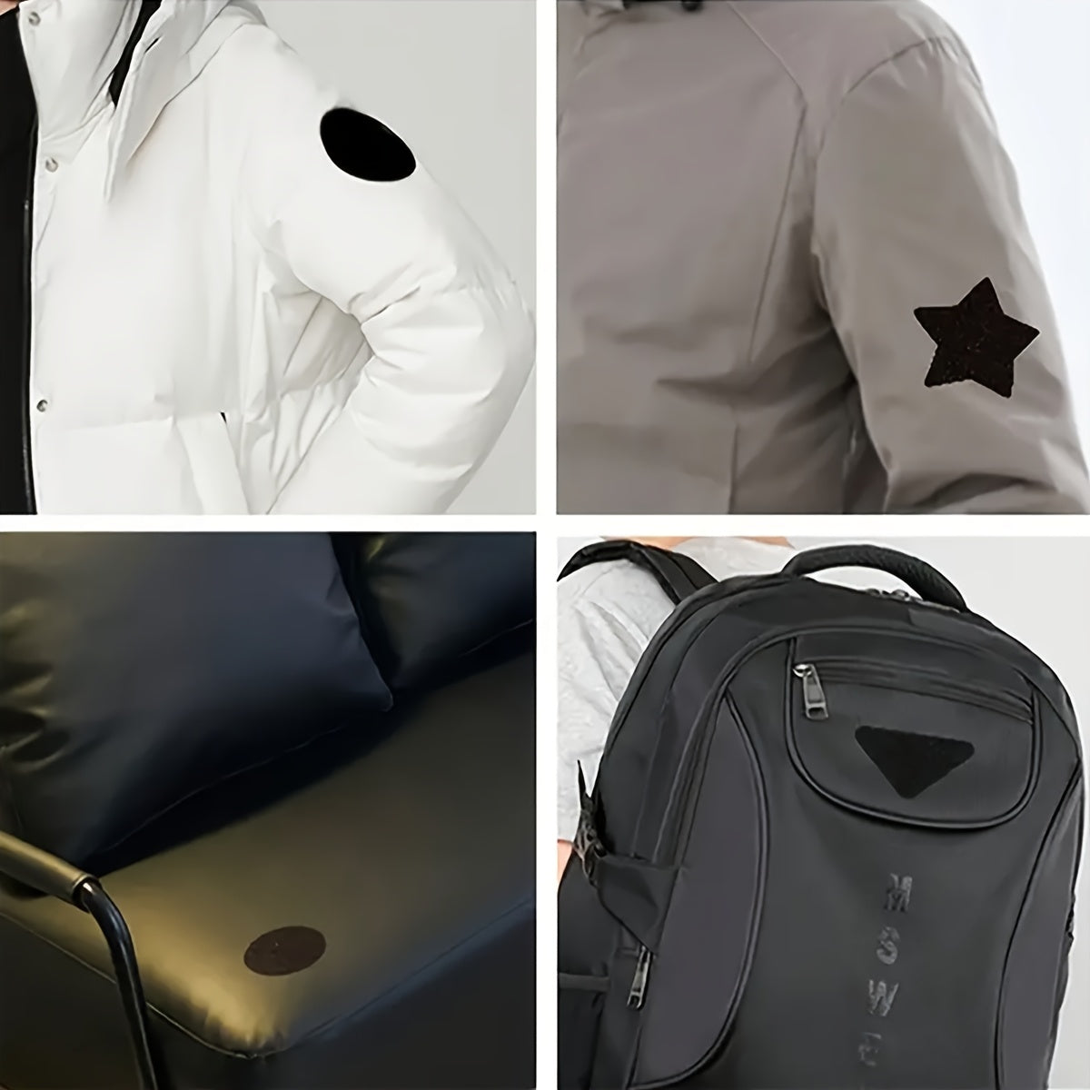 Черная самоклеящаяся заплатка для ремонта одежды для курток и одежды