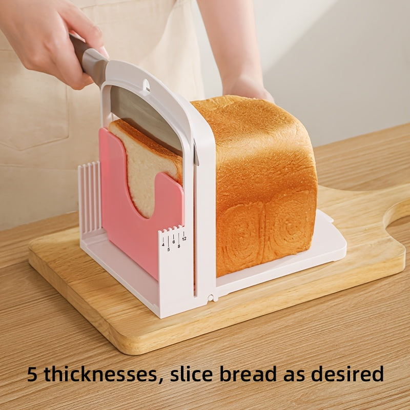 Manual Bread Slicer Adjustable Thickness Handheld Square Blade Non-Electric for Even Slices