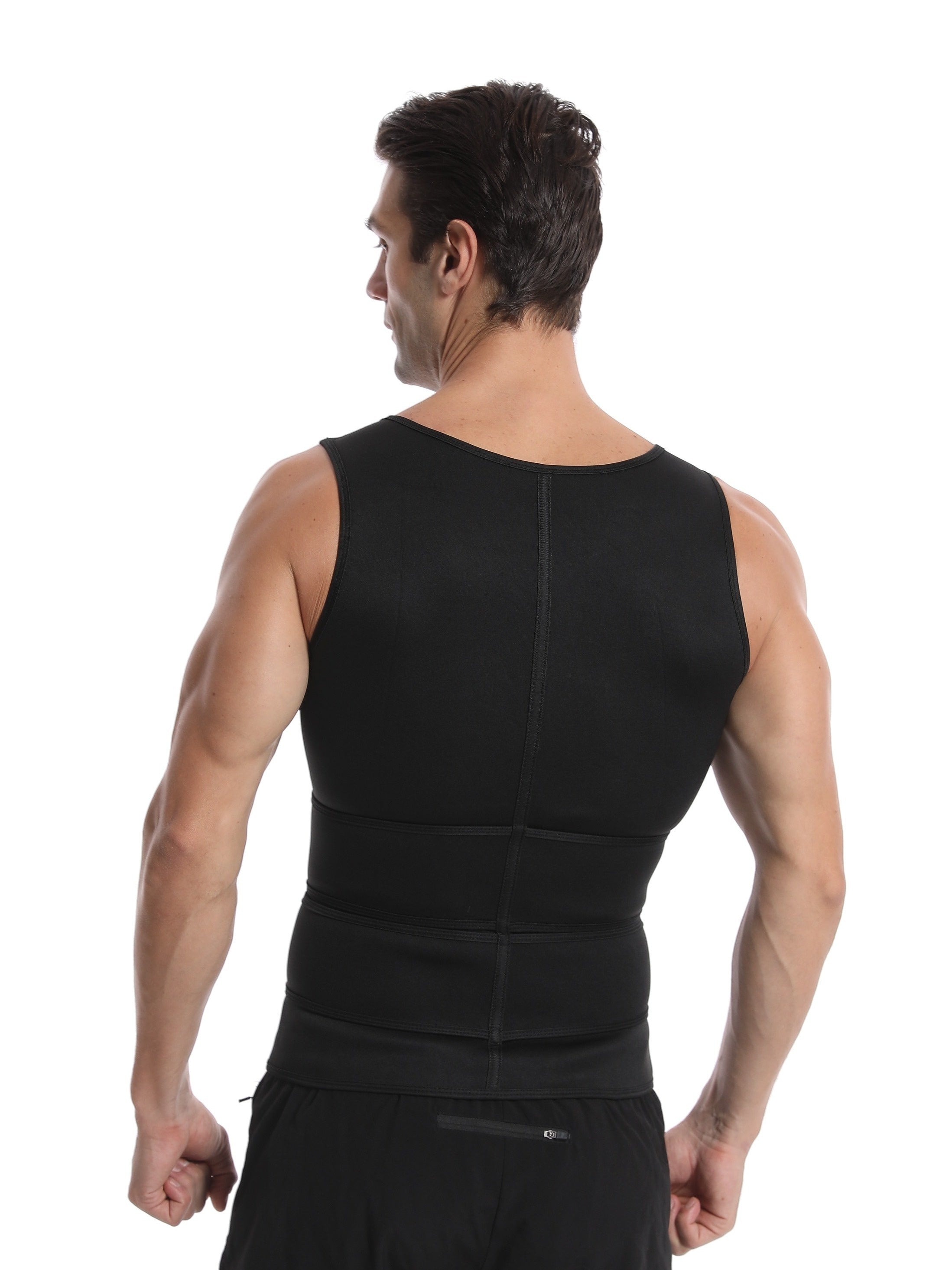 Women's Neoprene Body Shaper Top with Abdominal Belt Waist Cincher Sleeveless Tank