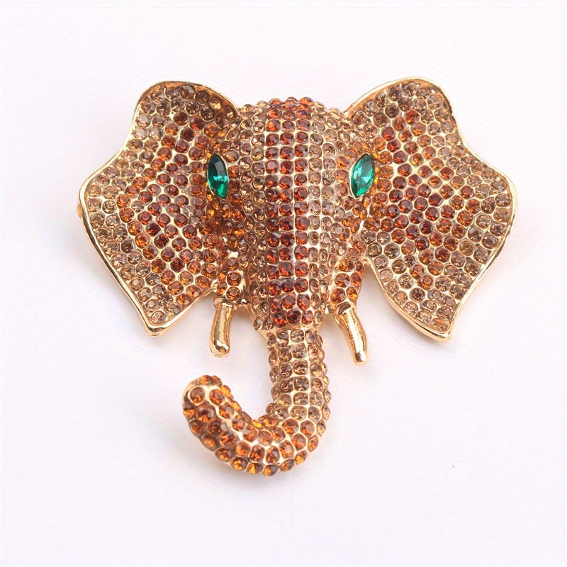Elegant Rhinestone Elephant Brooch Pin Irregular Shaped Jewelry for Clothing Bags Hats