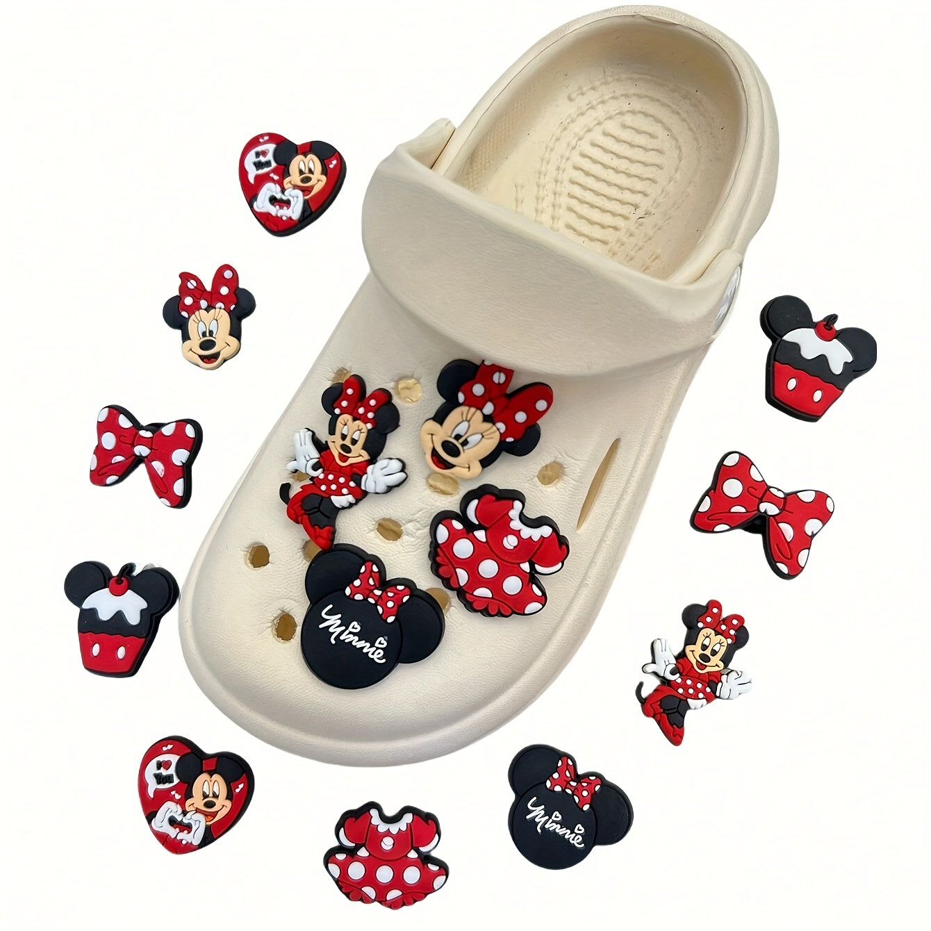 Unisex Shoe Charms Set 14 Pcs Cartoon Mickey Minnie Buckles Accessories