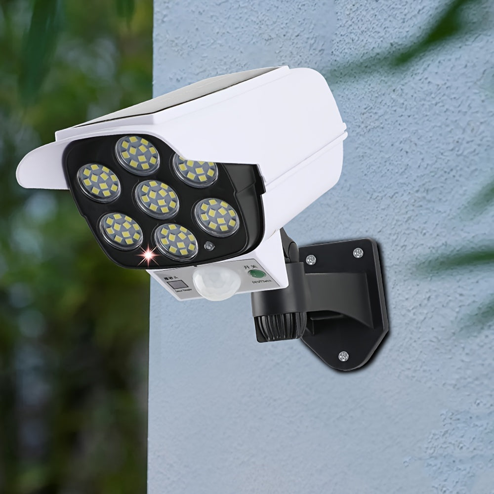 Luz solar de jardín con 77 LEDs, sensor de movimiento, 3 modos, luz de inundación exterior