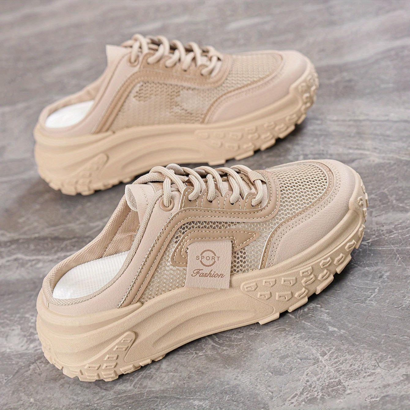 Women's Casual Slip-On Shoes Thick Sole Solid Color Round Toe PU Rubber Sole