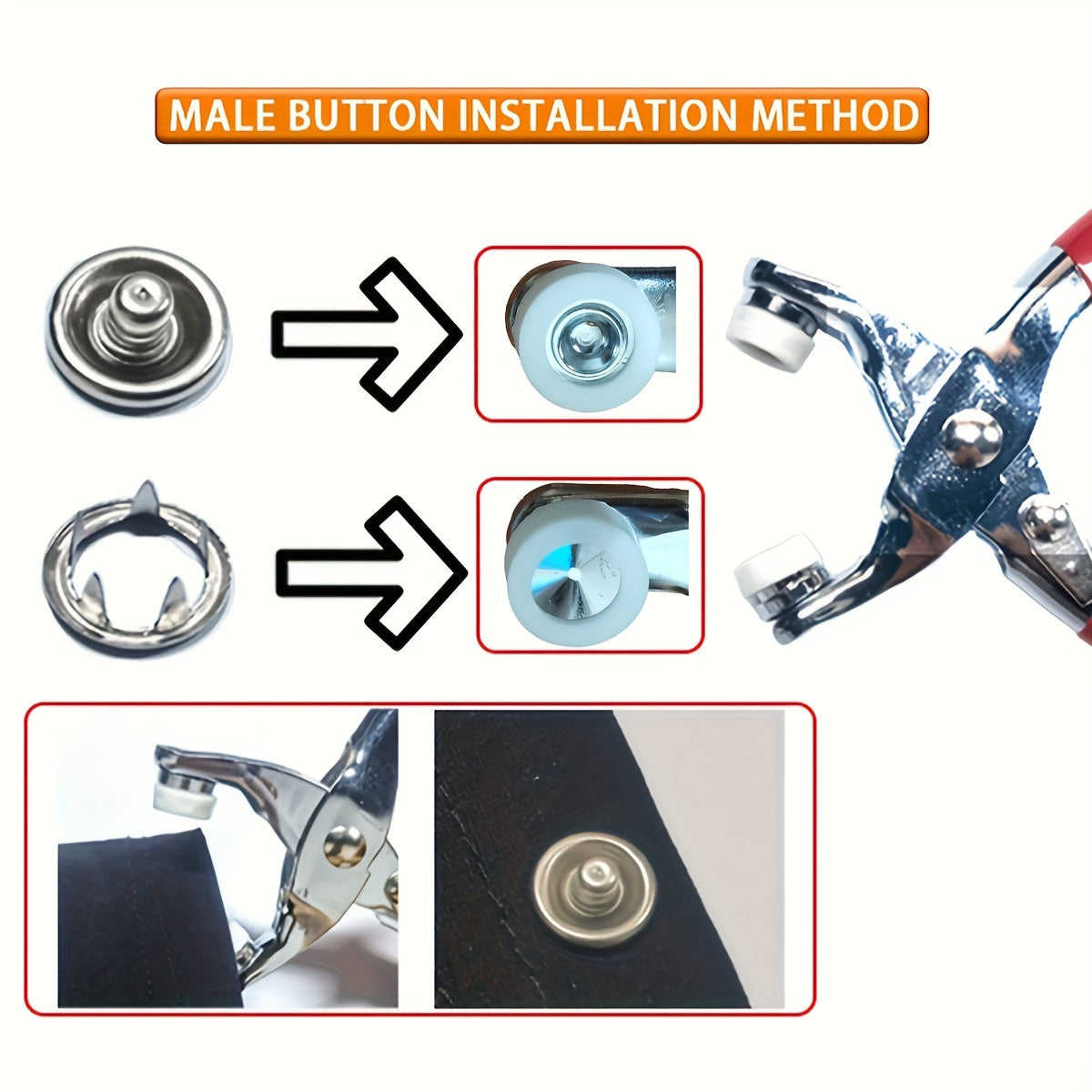 Metal Sewing Buttons Set with Pliers for Clothing Repair and DIY Projects