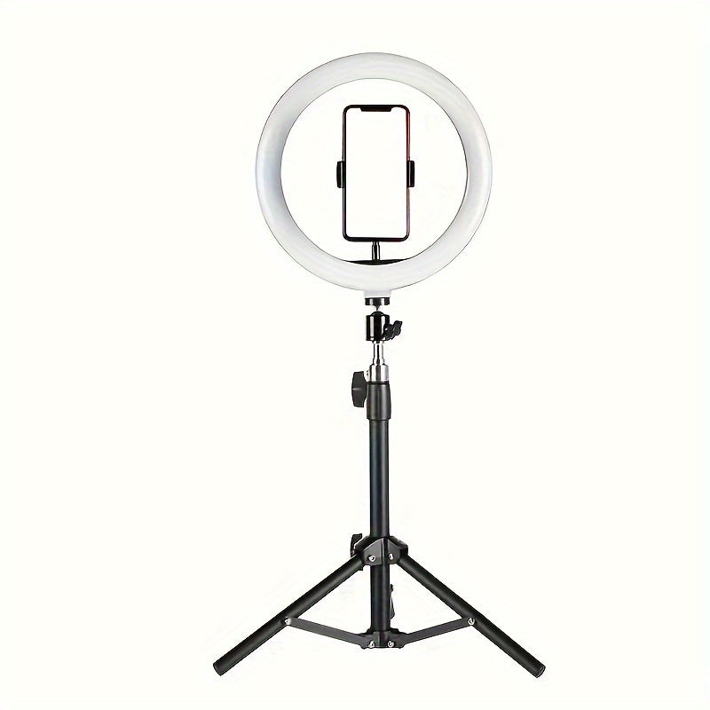 10-Inch USB Selfie LED Ring Light with Tripod Stand for iPhone Android Live Streaming Makeup Vlogging