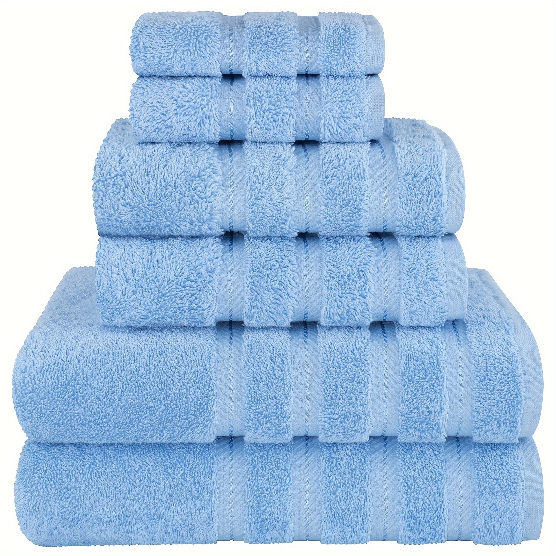 6-Piece Velvet Towel Set Soft Absorbent Bath Towels and Hand Towels for Home and Hotel