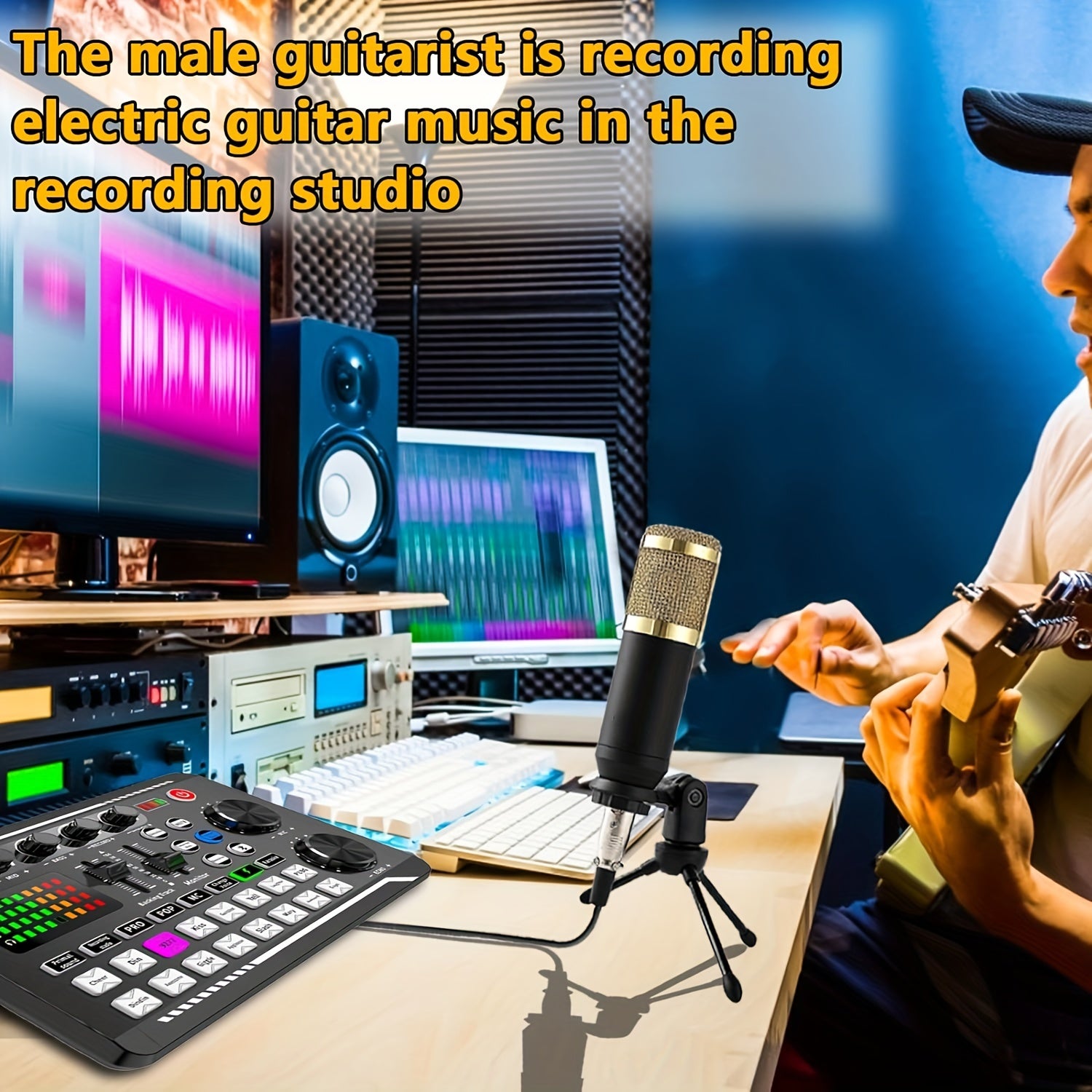 All-in-One Podcasting Kit with Condenser Microphone and Mixer for Studio Recording Voice Overs Streaming