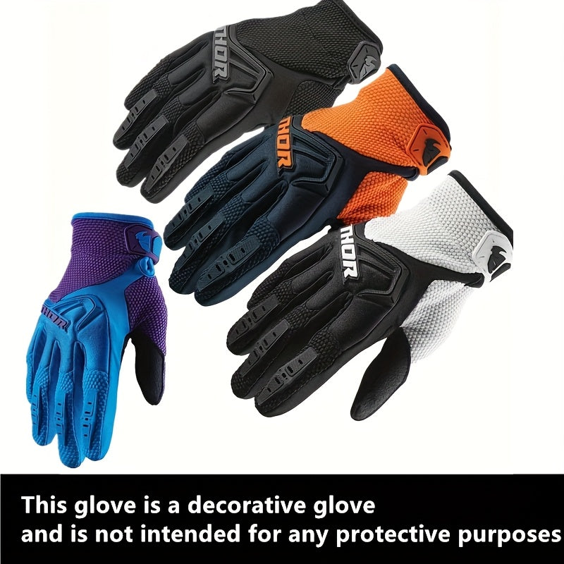 Unisex Motorcycle Gloves Full Finger Synthetic Leather Outdoor Riding Gear