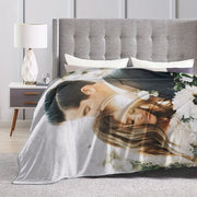Personalized Photo Blanket for Mom and Dad Custom Gift Soft Fleece 50x60 Inches