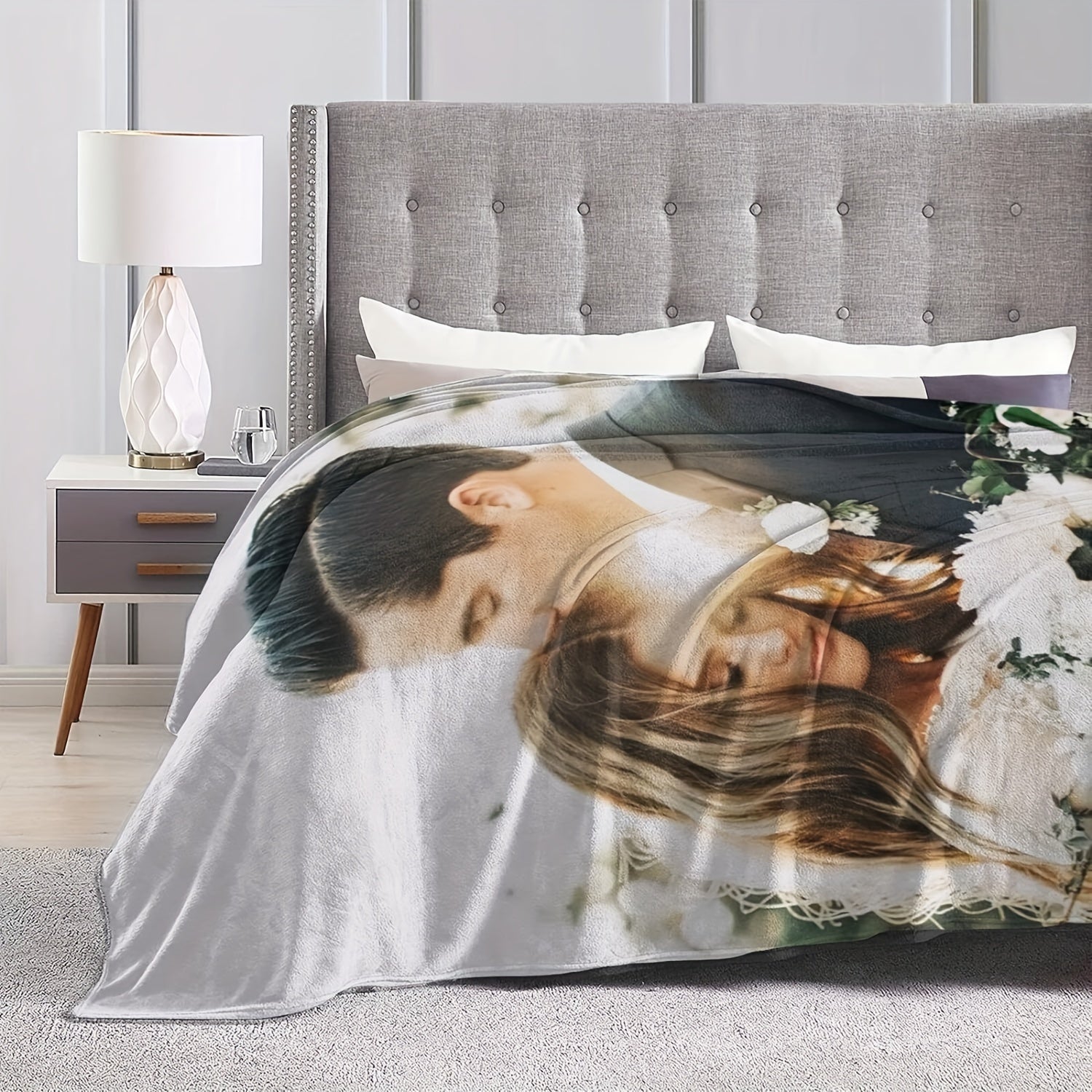 Personalized Photo Blanket for Mom and Dad Custom Gift Soft Fleece 50x60 Inches