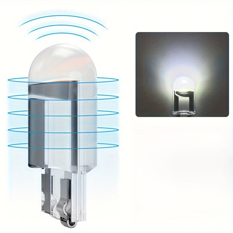 12V W5W LED shisha chiroqlari 6000K oq nur uchun avtomobil ichki qismi, 10-20 ta paket