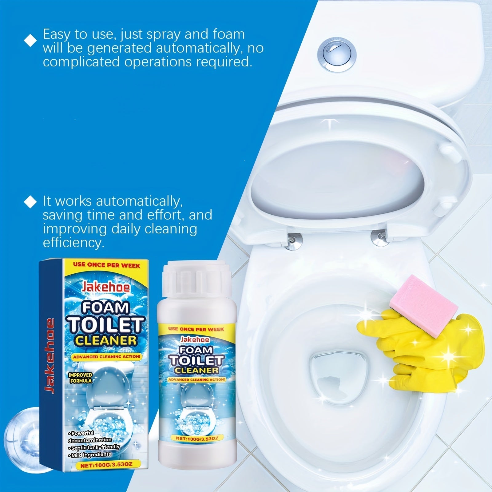 Advanced Foam Toilet Cleaner Descaling Stain & Odor Removal Deodorizer