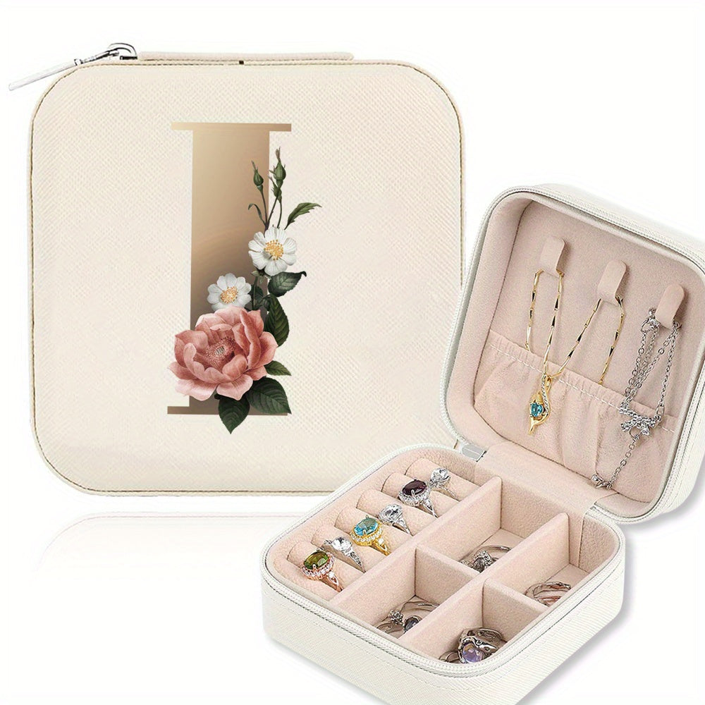Mini Portable Zipper Jewelry Storage Box for Rings Necklaces and Studs