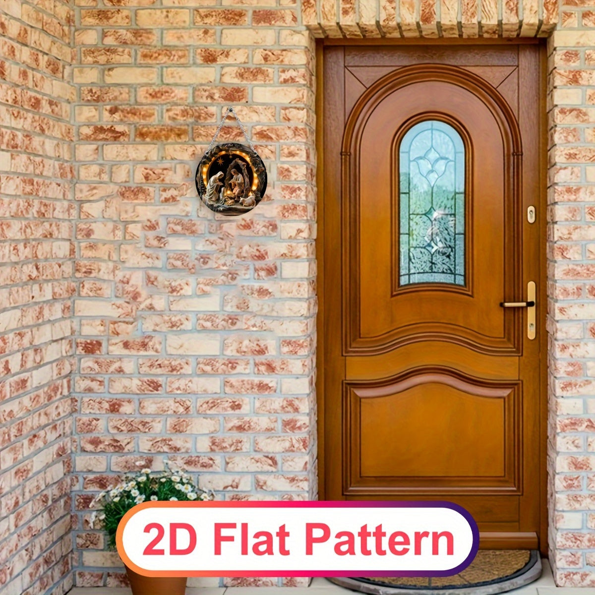 Decoración colgante de escena de Navidad de acrílico 14.99 cm Estilo boho Regalo navideño