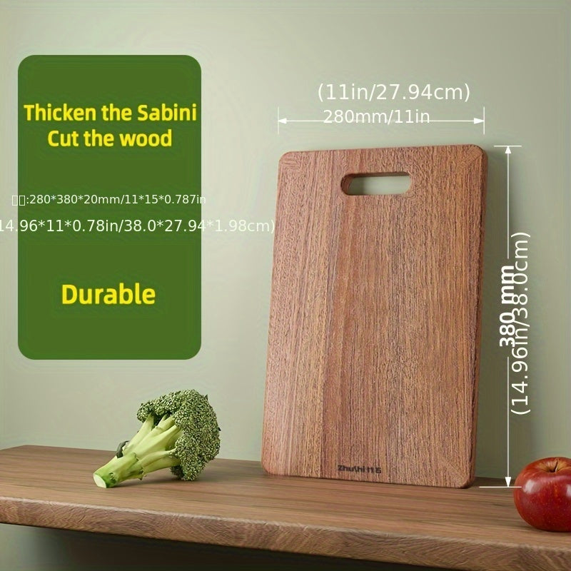 Mold-Resistant Sapele Hardwood Chopping Board Double-Sided for Vegetables and Fruits
