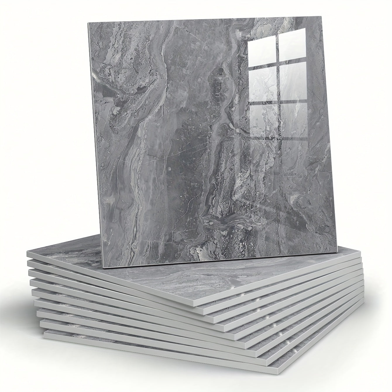 Self-Adhesive Waterproof Marble Tile Wall Stickers for Kitchen Bathroom Set of 10