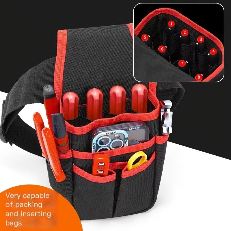 Heavy-Duty Oxford Fabric Electrician Tool Pouch Small Waist Bag for Repair and Aerial Work
