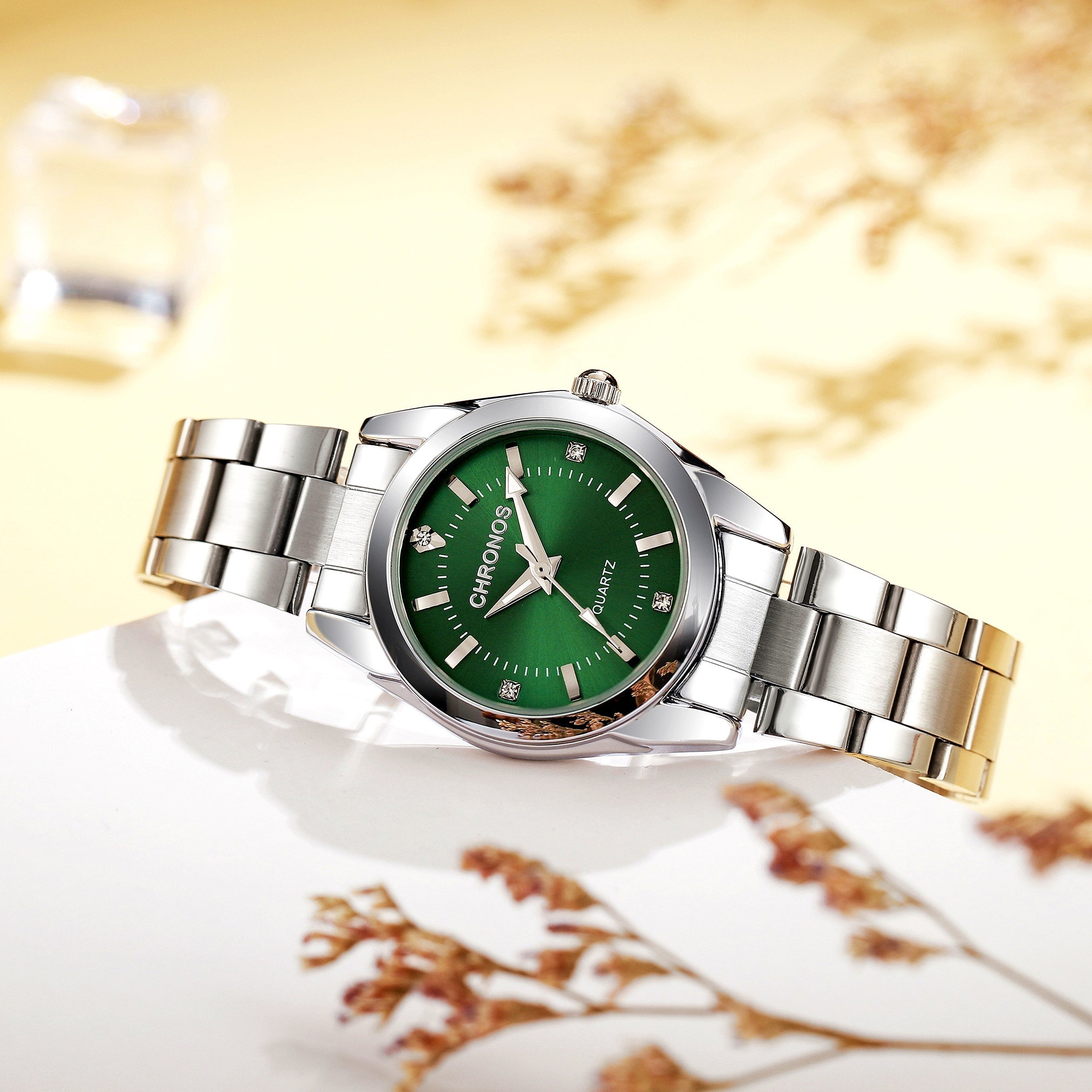 Women's Quartz Watch Stainless Steel Band Round Zinc Alloy Case Business Casual Gift