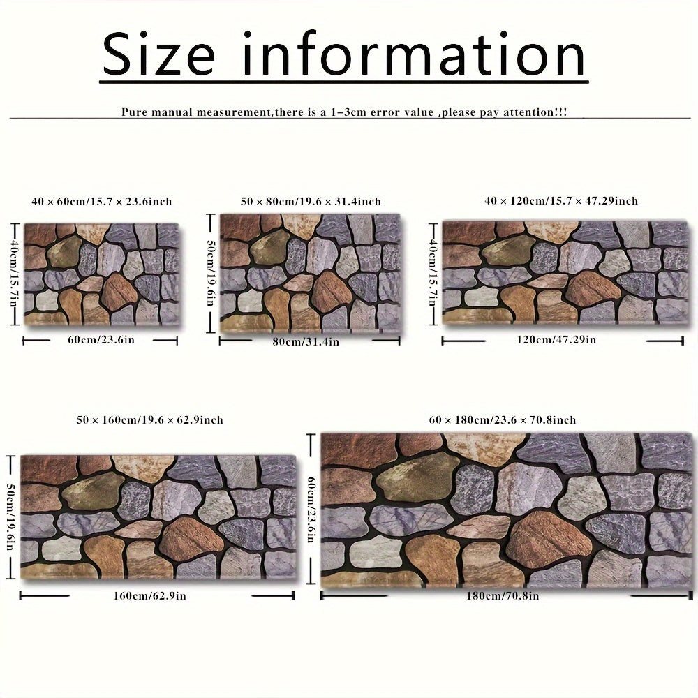 Pebble Patterned Absorbent Non-Slip Floor Mat for Kitchen Bathroom Bedroom