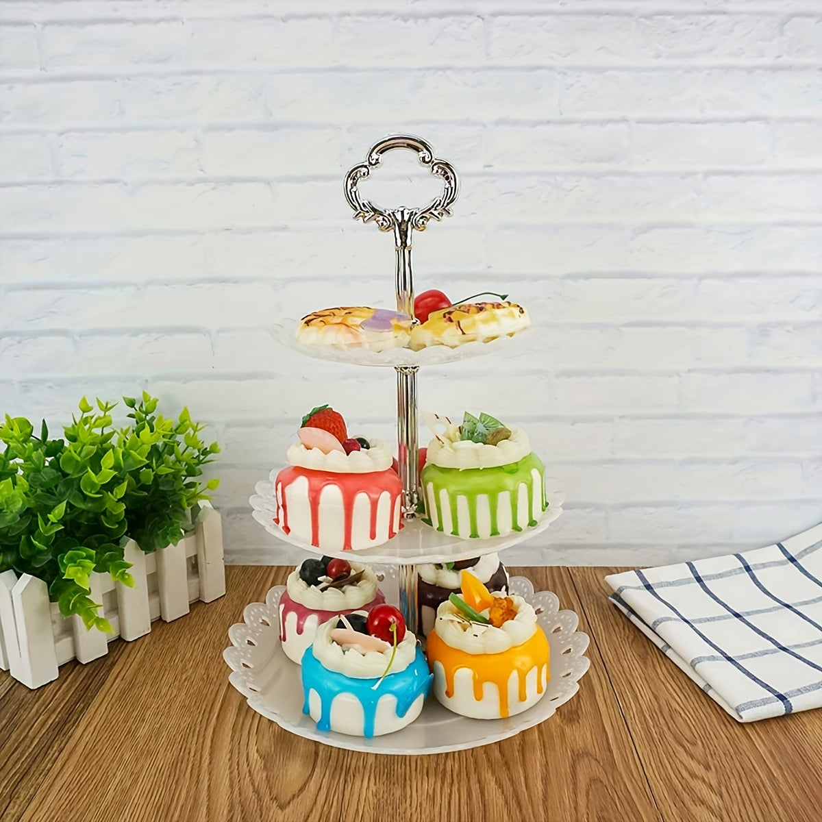 3-Tier Serving Stand for Cakes Cupcakes Desserts Holiday Party Table Decor