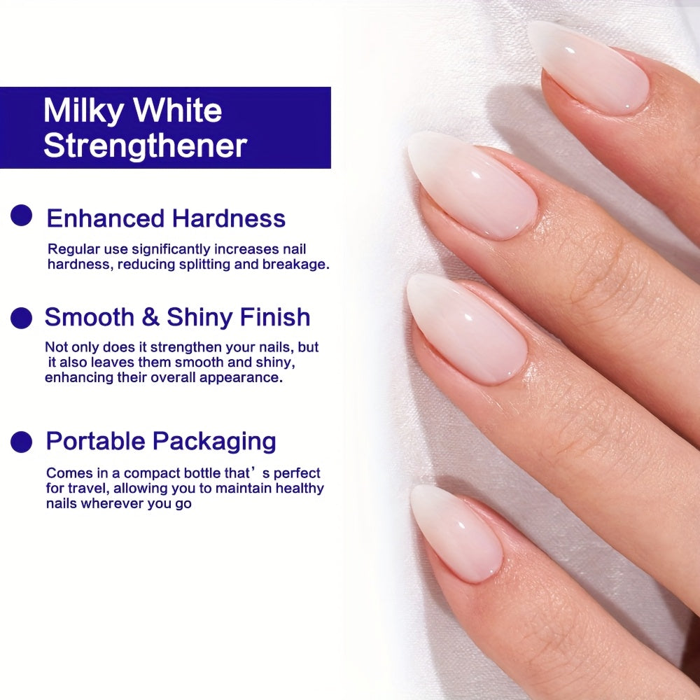 Women Milk White Nail Strengthener 12ml Long-Lasting Shine Quick Dry