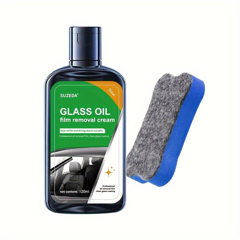 Windshield Cleaner Oil Film Remover Kit with Glass Cleaning Tool and Water Stain Remover for Car Windows and Mirrors