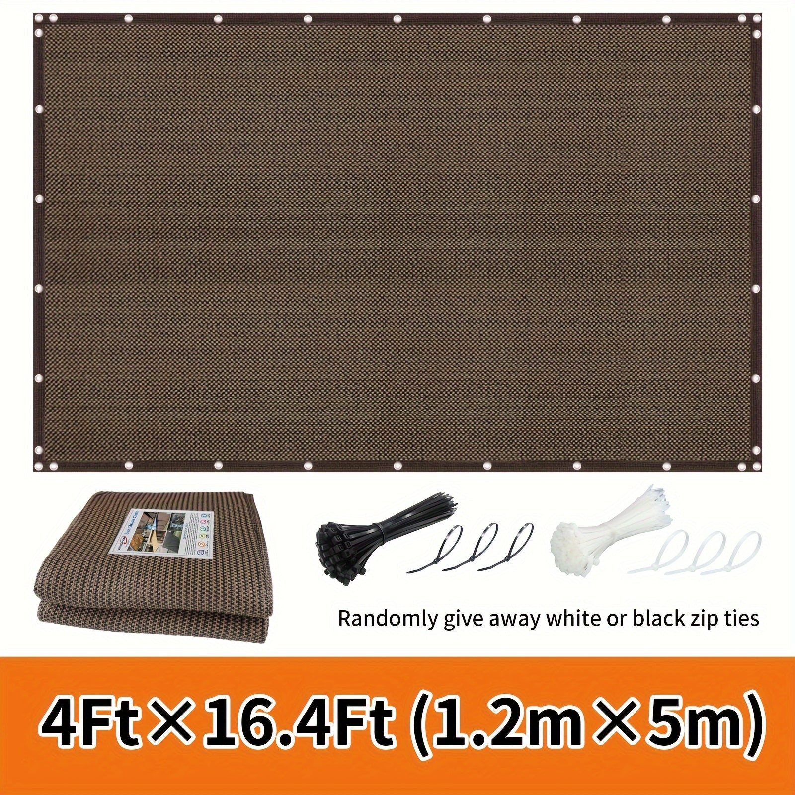 Outdoor Privacy Screen Fence Windproof Sun Protection Decorative Wall Mounted Barrier Black or White Ties Included