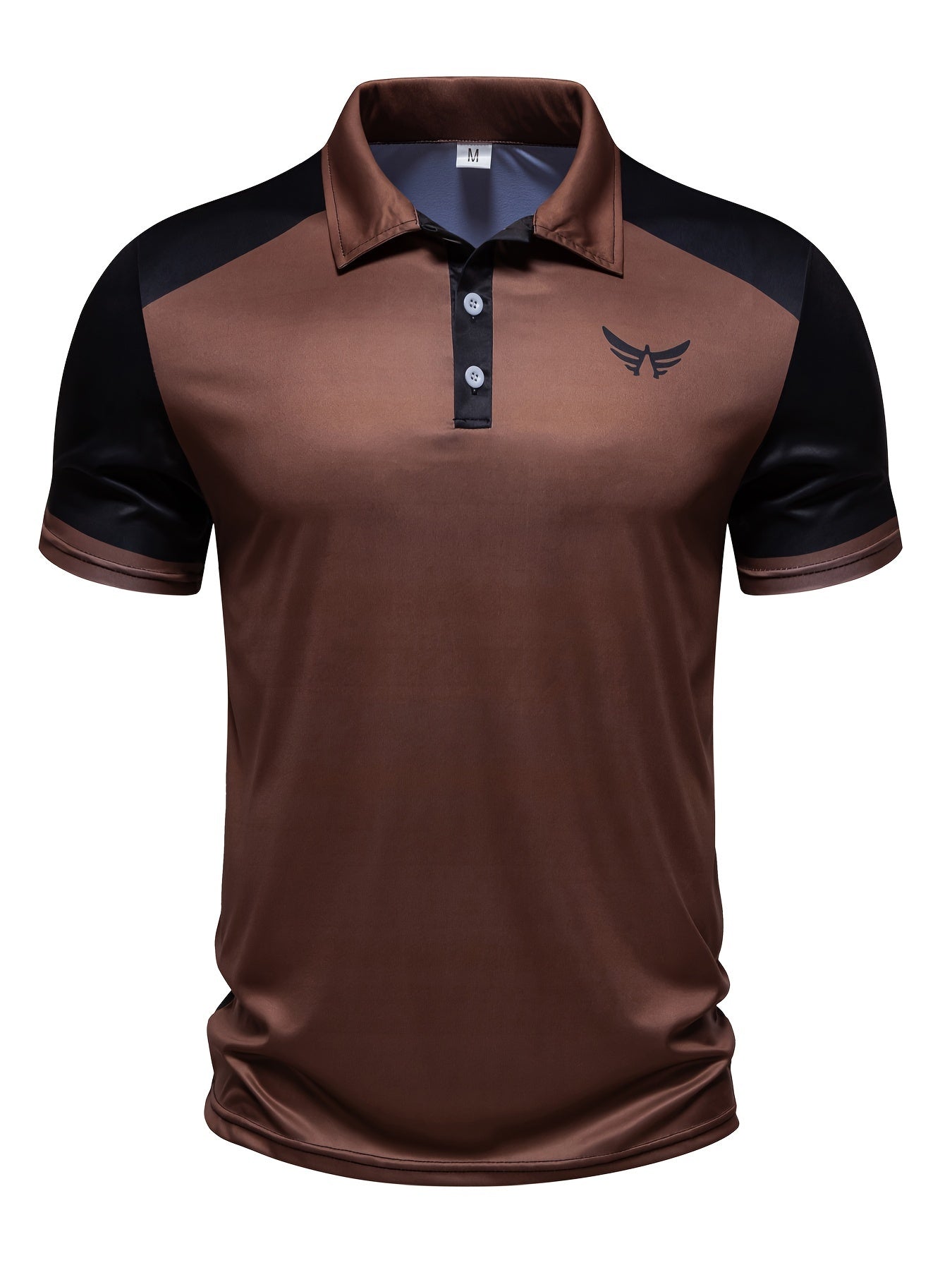 Men's Summer Casual Shirt Short Sleeve Color Block Breathable Polyester