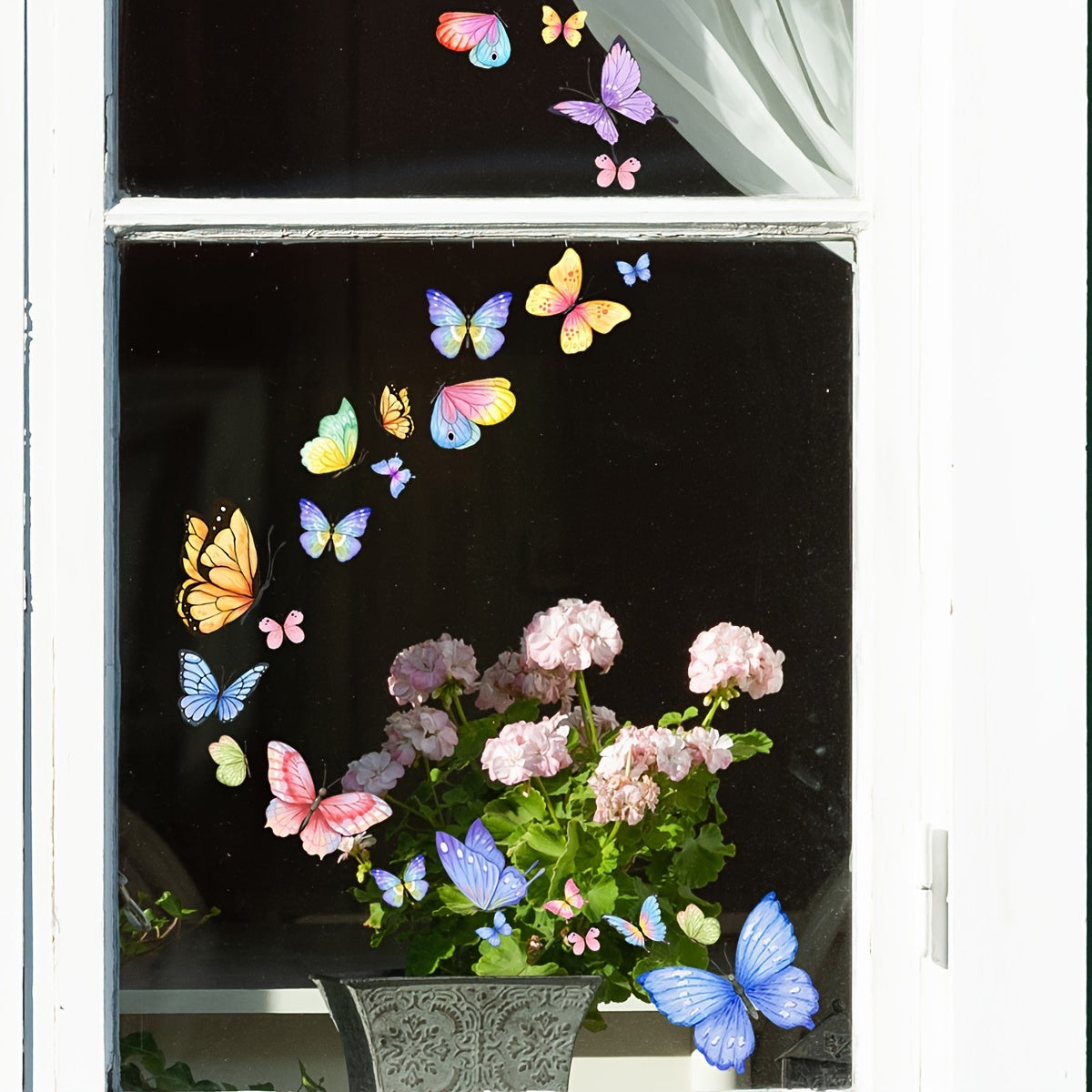 Vibrant Butterfly Window Stickers 25cm x 15cm Reusable Double-Sided Modern Design