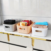 Large Plastic Storage Basket for Cosmetics and Sundries with Multiple Compartments