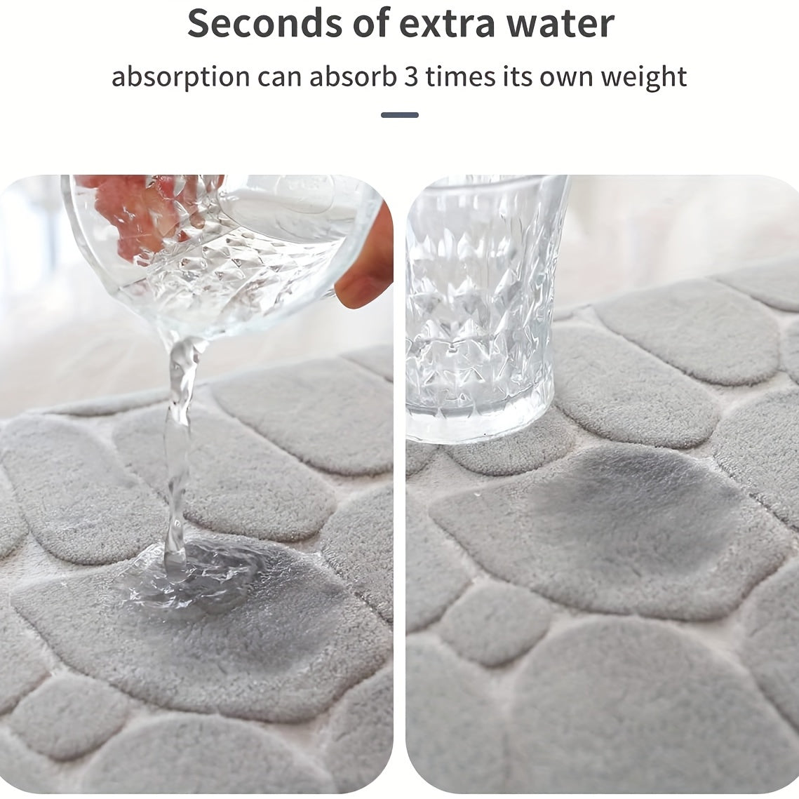 Memory Foam Bath Rug Non-Slip Soft Absorbent Washable for Shower Room