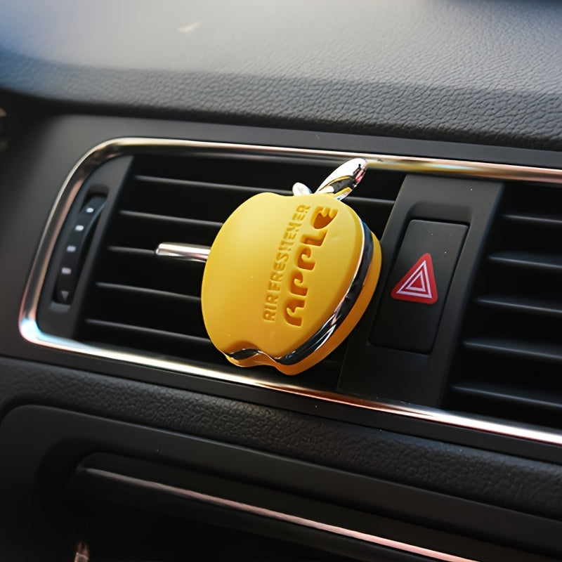 Pink Apple-Shaped Car Air Freshener with Floral Scent and Vent Clip