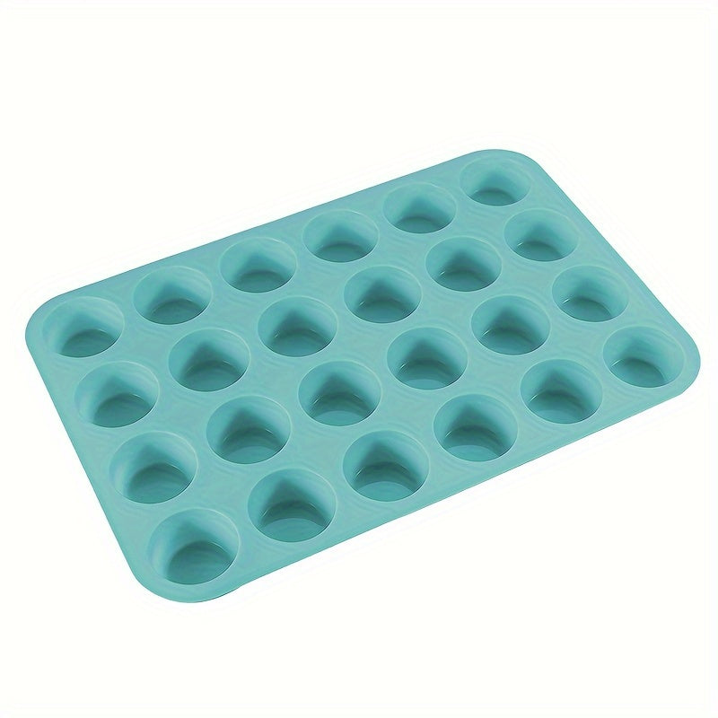 Silicone Baking Mold 24-Cavity Round for Cupcakes Muffins Puddings