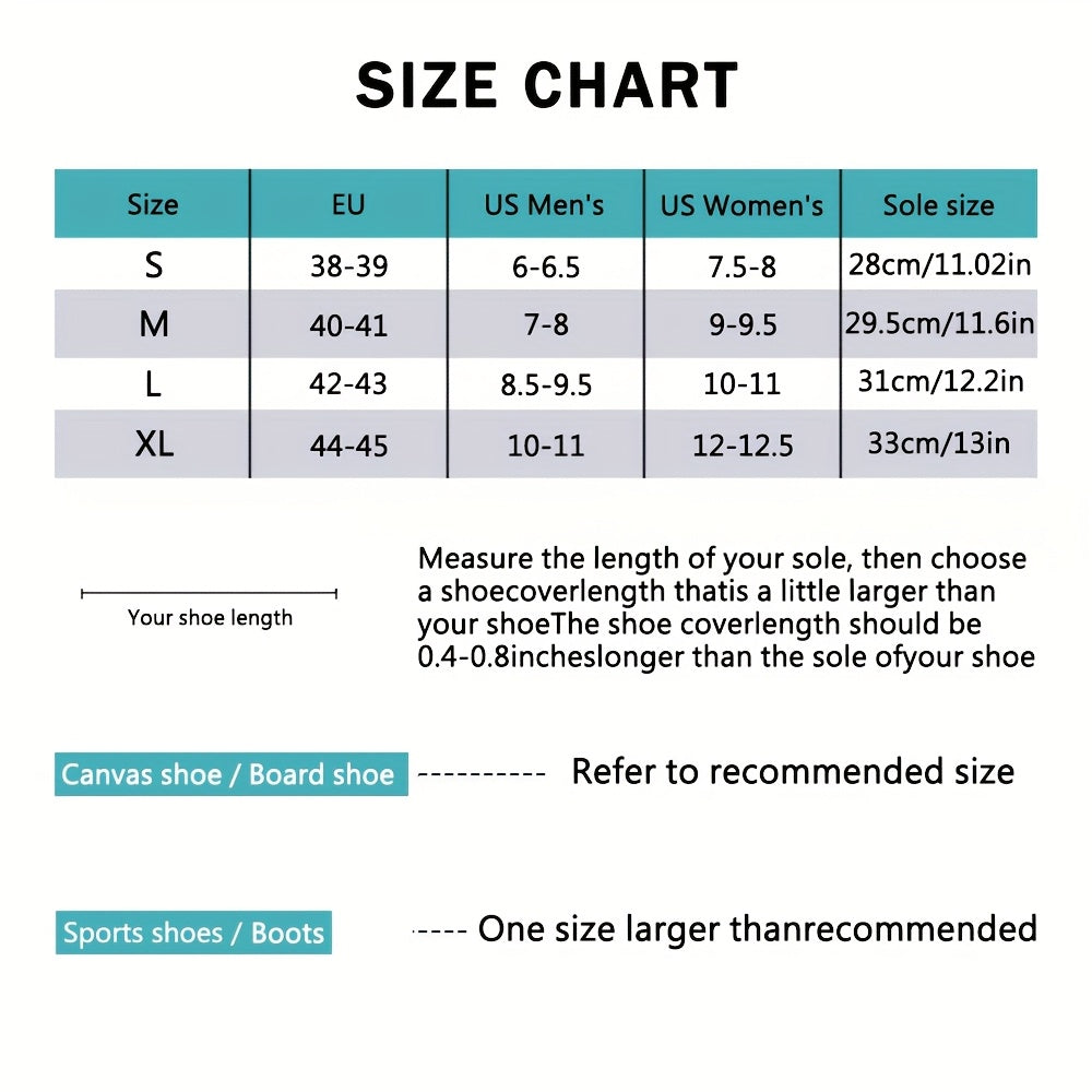 Unisex Waterproof Rain Boot Covers Durable Non-Slip Reusable Black Hiking