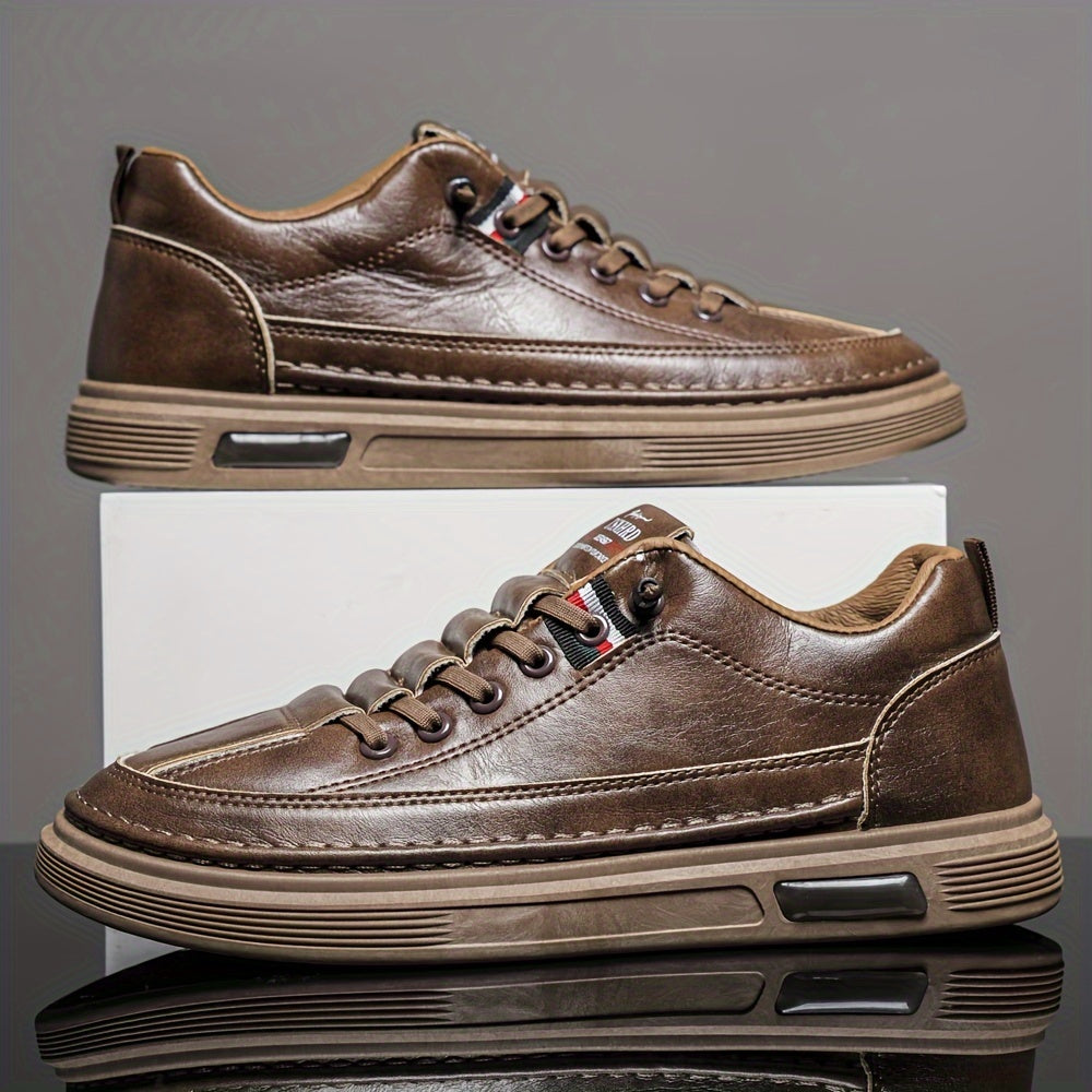 Men's Casual Sports Sneakers with PVC Sole and PU Upper