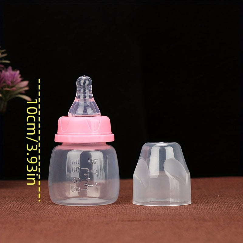 Biberón para bebés de 60ml sin BPA, de boca ancha, rosa y azul para niños