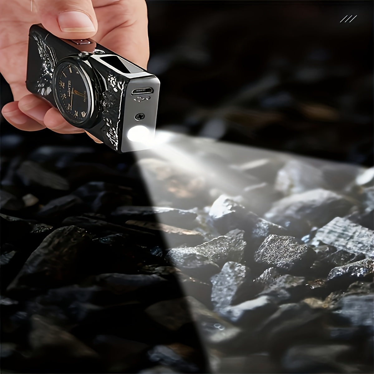 Мужской металлический двойной дуговой зажигалка с голубыми и розовыми акцентами для кемпинга