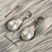 Sterling Silver Pearl Drop Earrings Baroque Style for Special Occasions