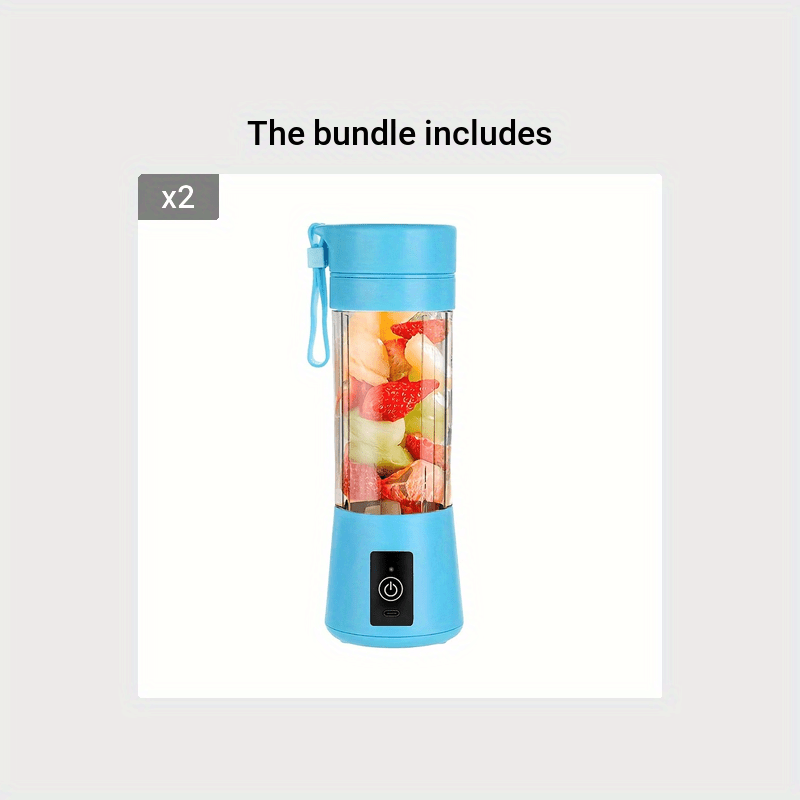 Portable USB Rechargeable Blender Personal Smoothie Maker 380ml Black Green