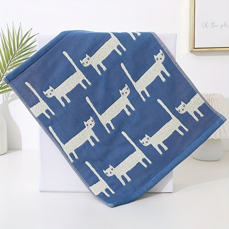 Cartoon Cat Cotton Bath Towels in Various Sizes for Bathroom and Christmas Gifts