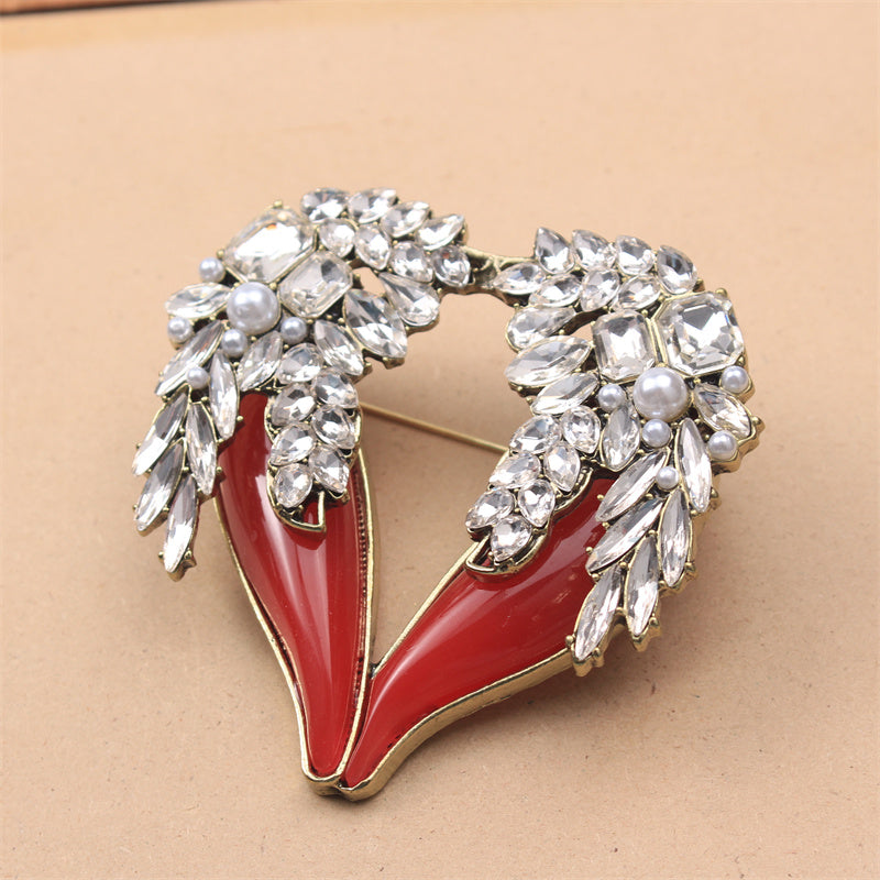 Yulduzcha qanotlari broshyoni rhinestone sevgi sovg‘asi erkaklar va ayollar uchun