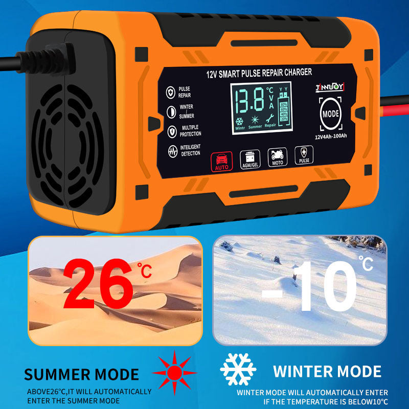 Car Battery Charger 12V 6A Smart Pulse Repair Magnetic Overcharge Protection