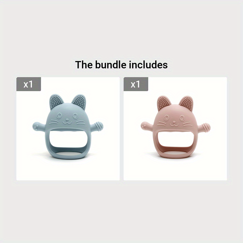 Chiroyli Silikon quyon tishlagich qoʻllari bolalar uchun, toksik emas, yumshoq chaynash o'yinchoqi